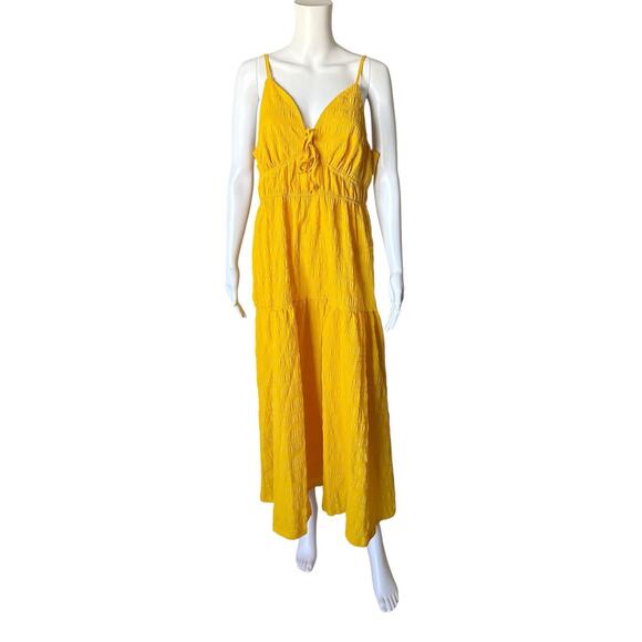 SHEIN VCAY Womens Size XL Yellow Sleeveless Spaghetti Strap Cami Maxi Dress - Picture 1 of 7
